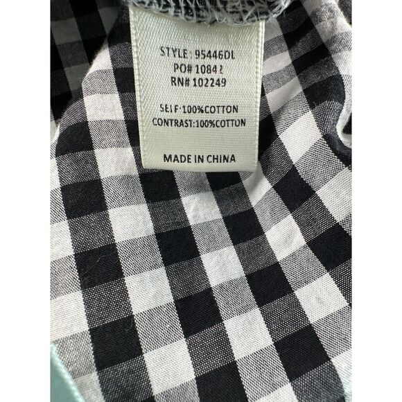 Skies are Blue Black White Gingham Long Sleeve Faux Wrap Dress Size XS - Picture 3 of 5